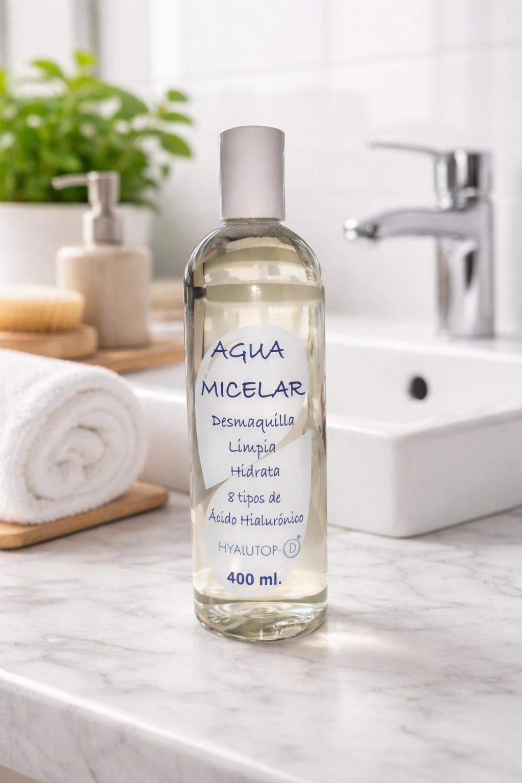 Agua Micelar Hyalutop D | 8 Tipos de Ácido Hialurónico | Limpieza Profunda| Hidrata | 400ml