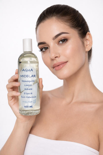 Agua Micelar Hyalutop D | 8 Tipos de Ácido Hialurónico | Limpieza Profunda| Hidrata | 400ml