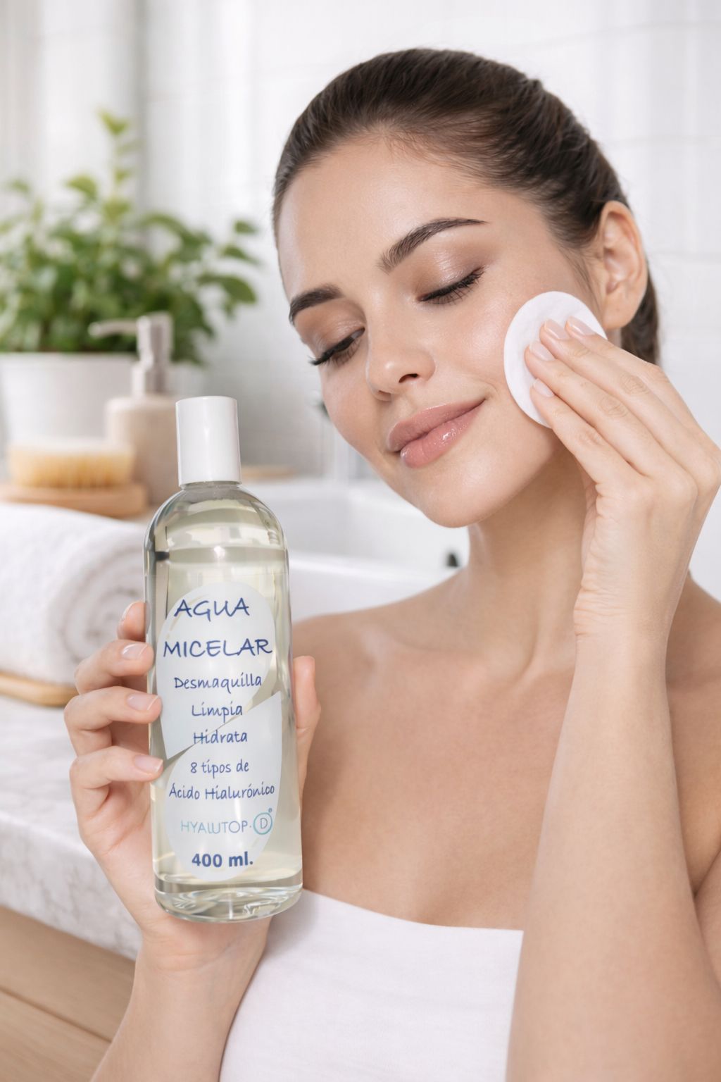 Agua Micelar Hyalutop D | 8 Tipos de Ácido Hialurónico | Limpieza Profunda| Hidrata | 400ml