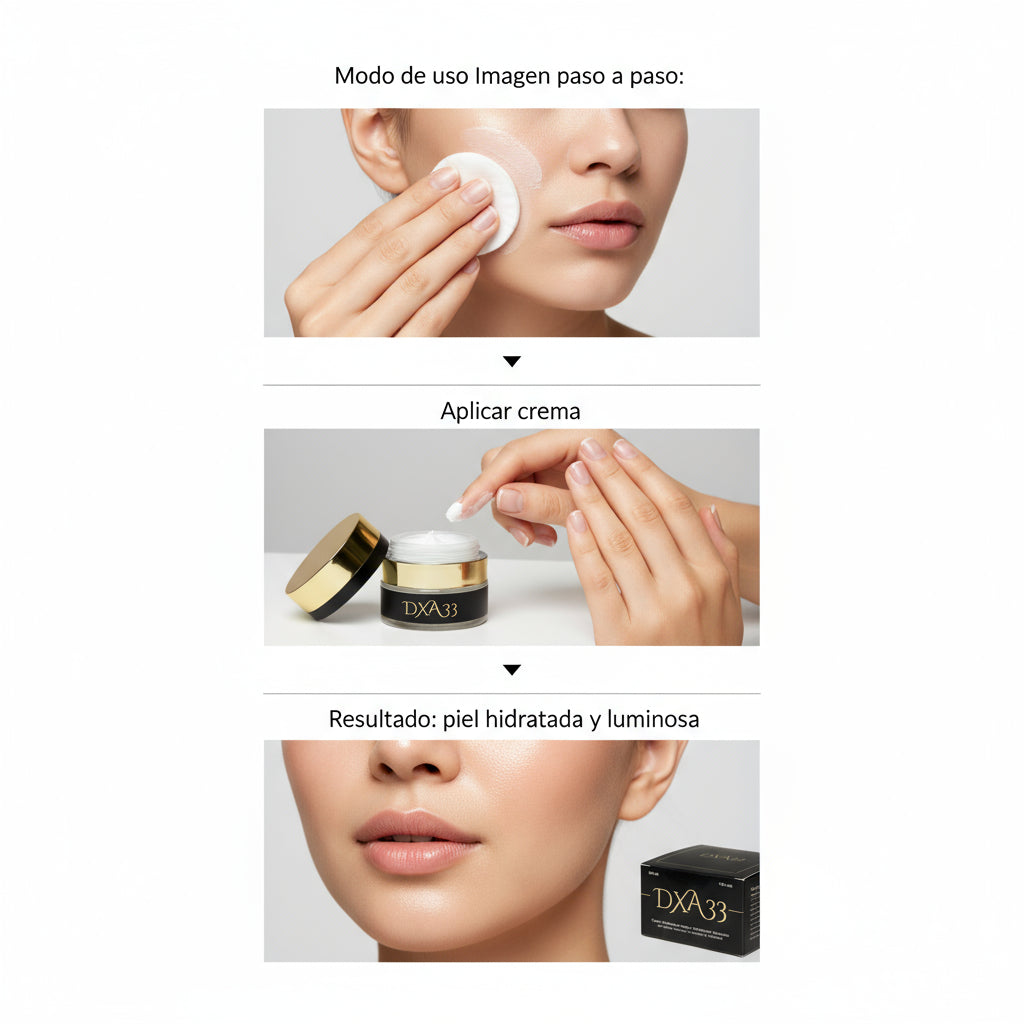 RETINOL DXA33 Crema Hidratante Facial | Anti-edad | Tonificador Nocturno | Contorno de ojos | 30ml
